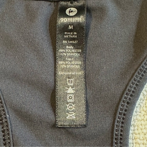 90 DEGREES by Reflex Black Racerback Tank Performance Sheer Sides Women’s M - Picture 12 of 15